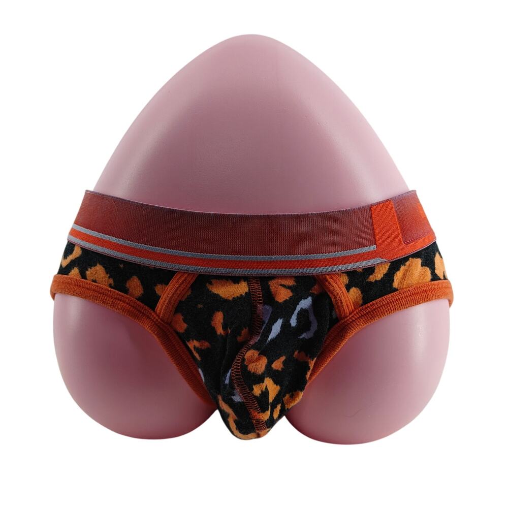 C-In2 Core Low Rise Brief Bold Leopard Print Orange Purple Black Mens Small